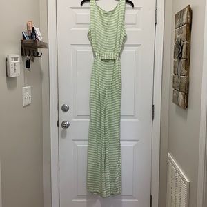 NWT Stefanel size 14 green stripe jumpsuit